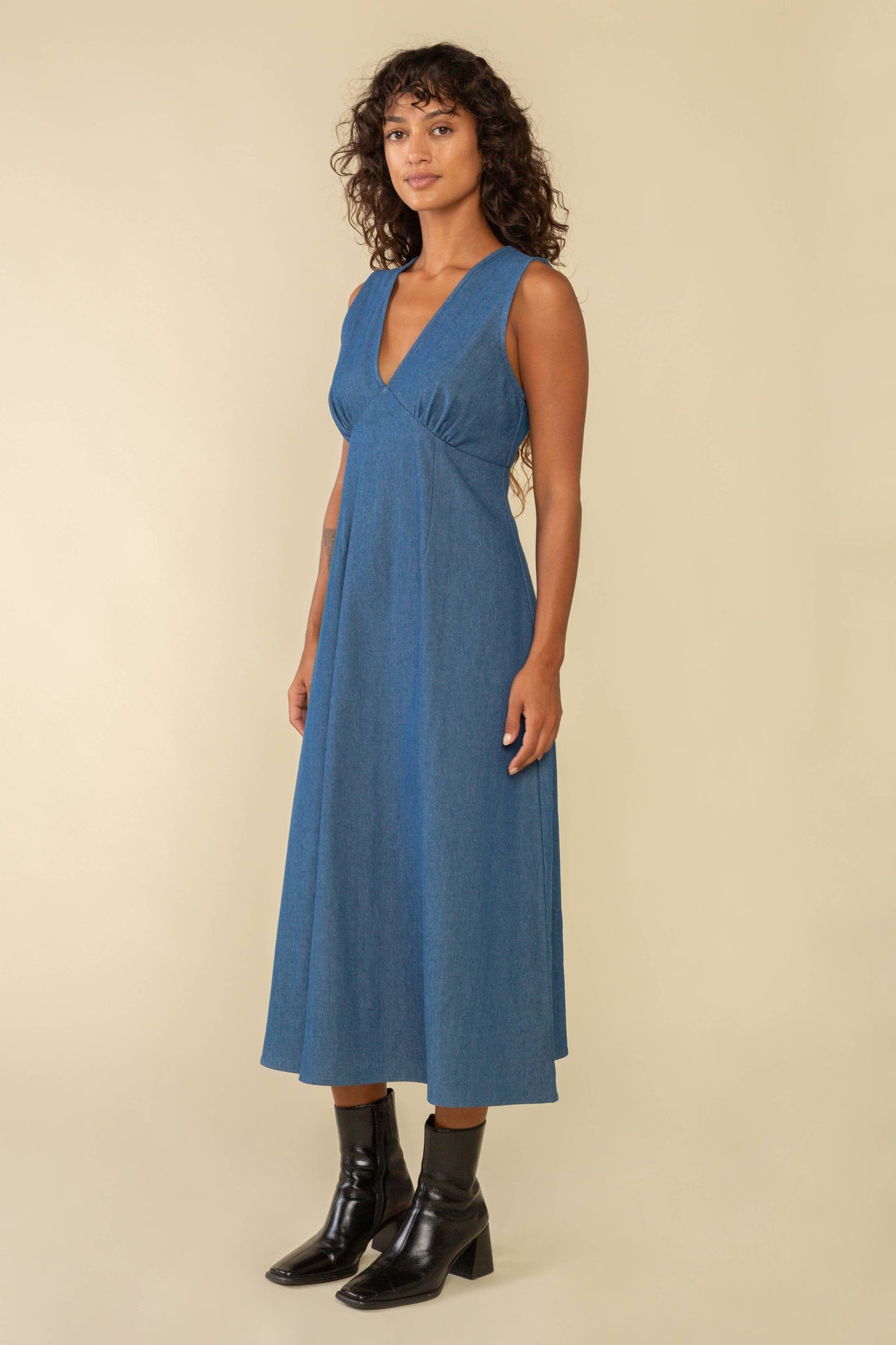 Carson Denim Midi Dress
